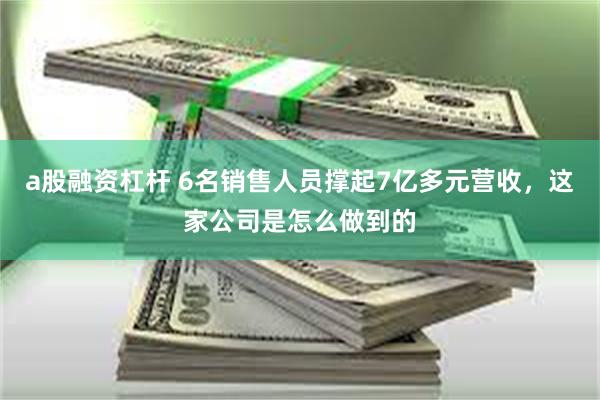 a股融资杠杆 6名销售人员撑起7亿多元营收，这家公司是怎么做到的