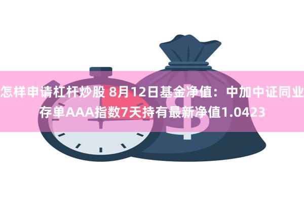 怎样申请杠杆炒股 8月12日基金净值:中加中证同业存单AAA指数7天持有最新净值1.0423