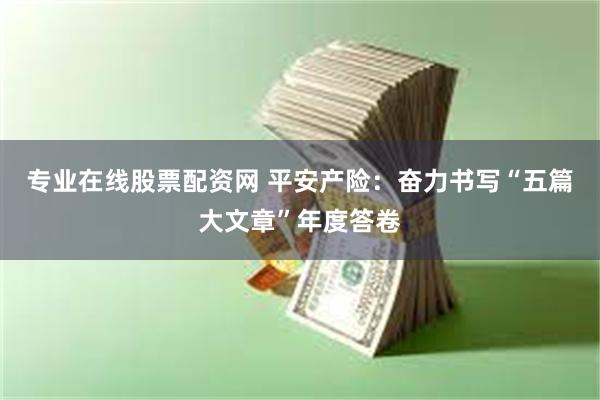 专业在线股票配资网 平安产险：奋力书写“五篇大文章”年度答卷
