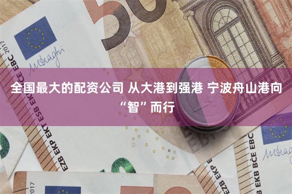 全国最大的配资公司 从大港到强港 宁波舟山港向“智”而行